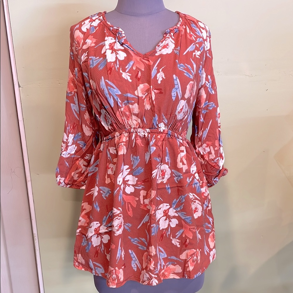 Isabel Maternity Floral Top with 3/4 sleeve size small
